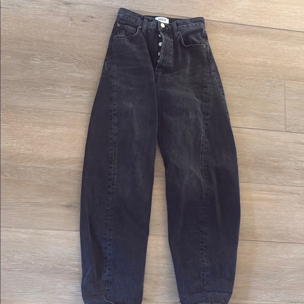 Agolde Luna Black Wide Leg Jeans